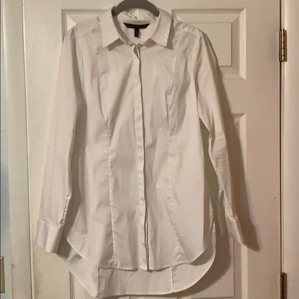 White poplin button down shirt
